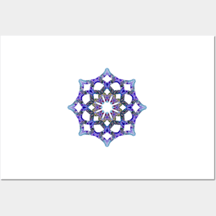 Yoga Mandala symbol blue Posters and Art